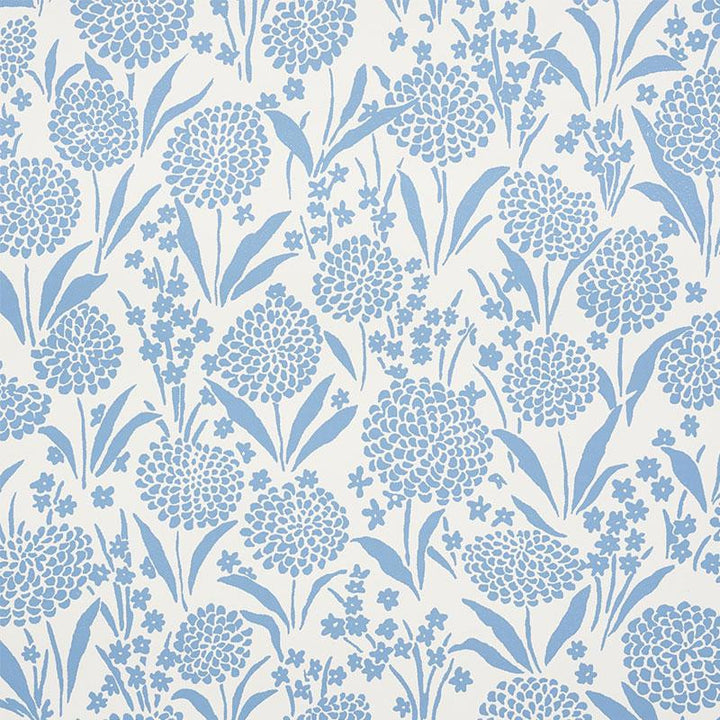 Chrysanthemum Chambray 5009550 by Schumacher Wallpaper Small-Print Wallpapers 13.5" - Fabric Carolina -