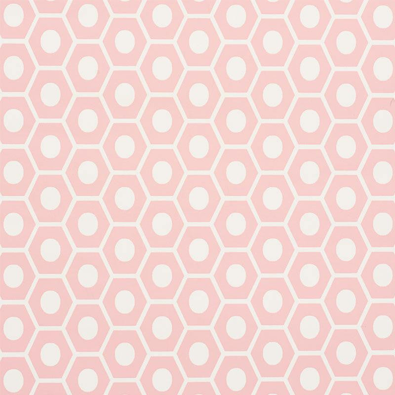 Queen B Pink 5009570 by Schumacher Designer Wallpaper Studio Bon 1.12" - Swanky Fabrics -
