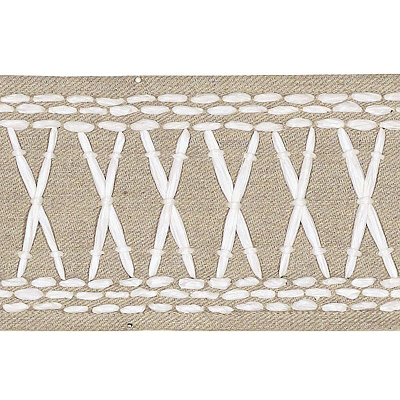 Tikki Tape Sea Oyster 69303 by Schumacher Trim Mary Mcdonald 1.0" - Fabric Carolina -
