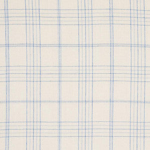Nils Plaid Linen Blue 80301 by Schumacher Fabric