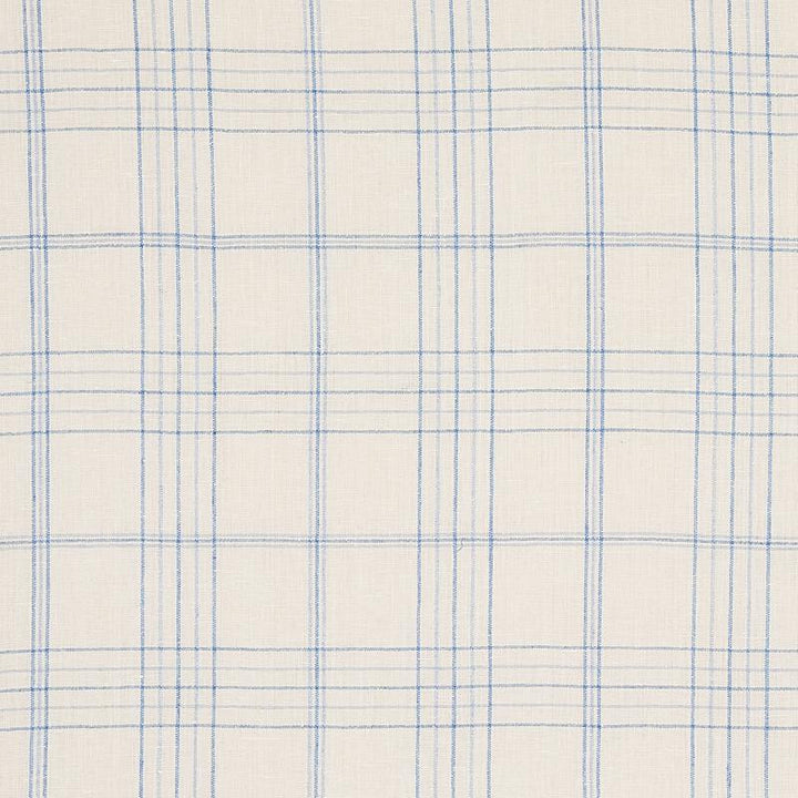 Nils Plaid Linen Blue 80301 by Schumacher Fabric New Traditional 6.6" - Fabric Carolina -