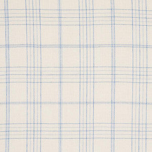 Nils Plaid Linen Blue 80301 by Schumacher Fabric