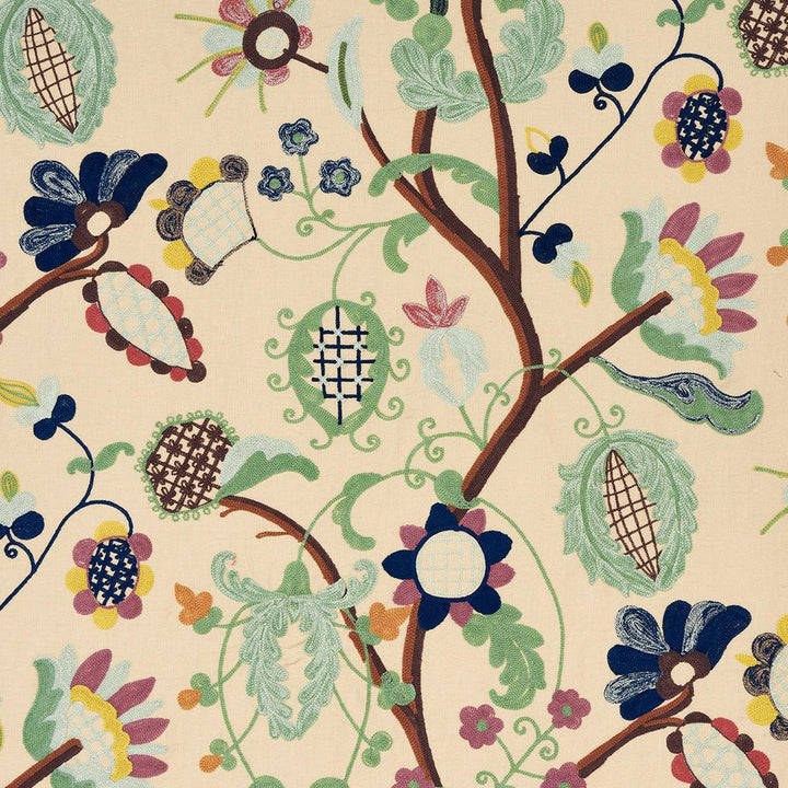 Mandevilla Embroidery Document 81510 by Schumacher Fabric Uncommon Threads 25.5" - Fabric Carolina -