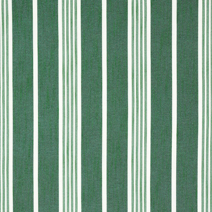 Hampton Stripe Indoor/Outdoor Emerald 82302 by Schumacher Designer Fabric Mary Mcdonald 6.75" - Swanky Fabrics -