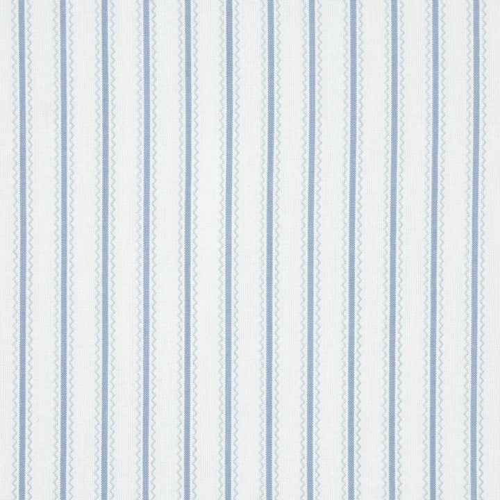 Birdie Ticking Stripe China Blue 83701 by Schumacher Designer Fabric Mark D. Sikes - Swanky Fabrics -