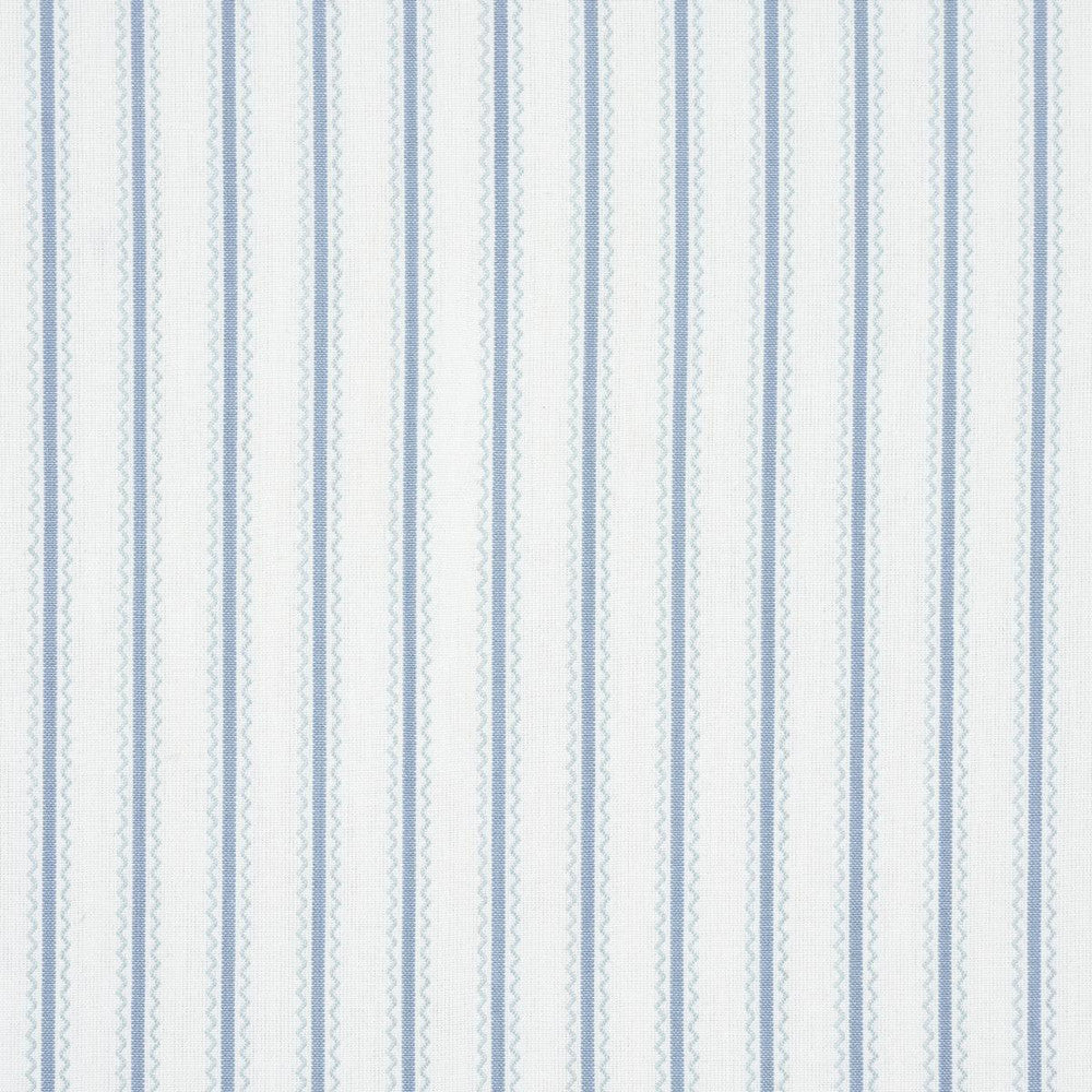 Birdie Ticking Stripe China Blue 83701 by Schumacher Fabric Mark D. Sikes - Fabric Carolina -