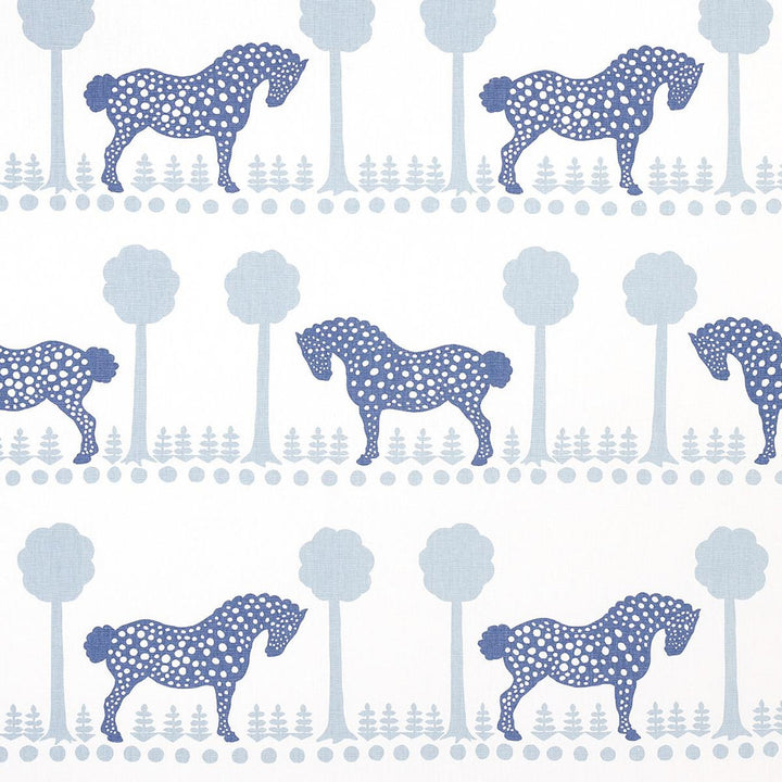 Polka Dot Pony Blue 180901 by Schumacher Fabric Folly Cove 54.0" - Fabric Carolina -