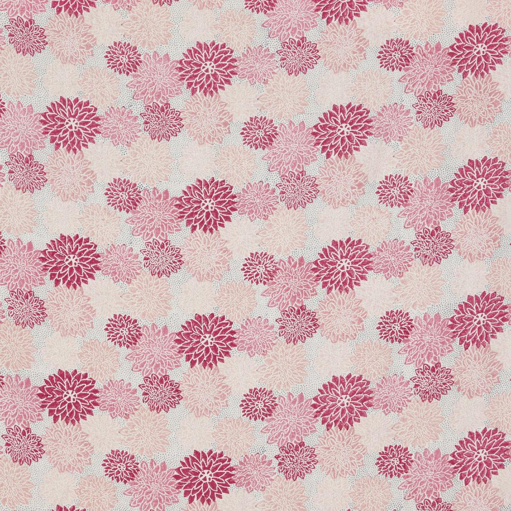 Dahlia Hand Block Print Hot Pink 181801 by Schumacher Fabric Molly Mahon 18.0" - Fabric Carolina -