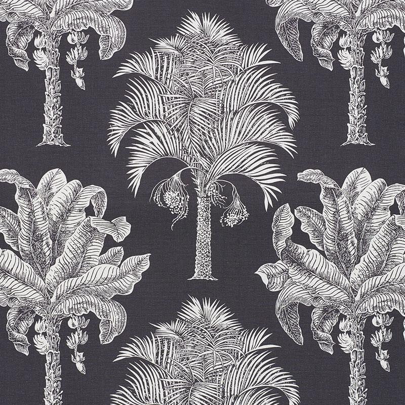 Grand Palms Carbon 178003 by Schumacher Fabric New Traditional 27.0" - Fabric Carolina -