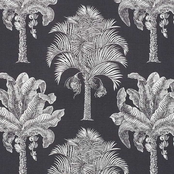 Grand Palms Carbon 178003 by Schumacher Fabric New Traditional 27.0" - Fabric Carolina -