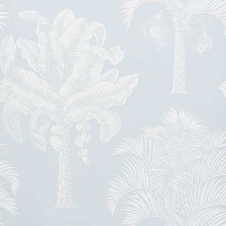 Grand Palms Mineral 5009621 by Schumacher Wallpaper New Traditional 27.0" - Fabric Carolina -