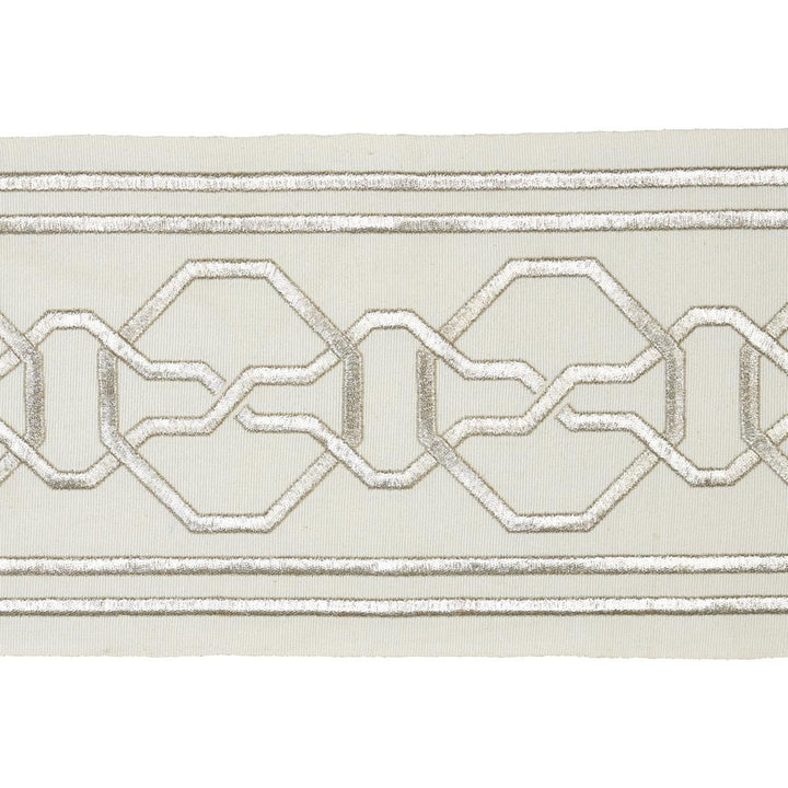 Malmaison Tape Silver 66156 by Schumacher Trim Mary Mcdonald 3.75" - Fabric Carolina -