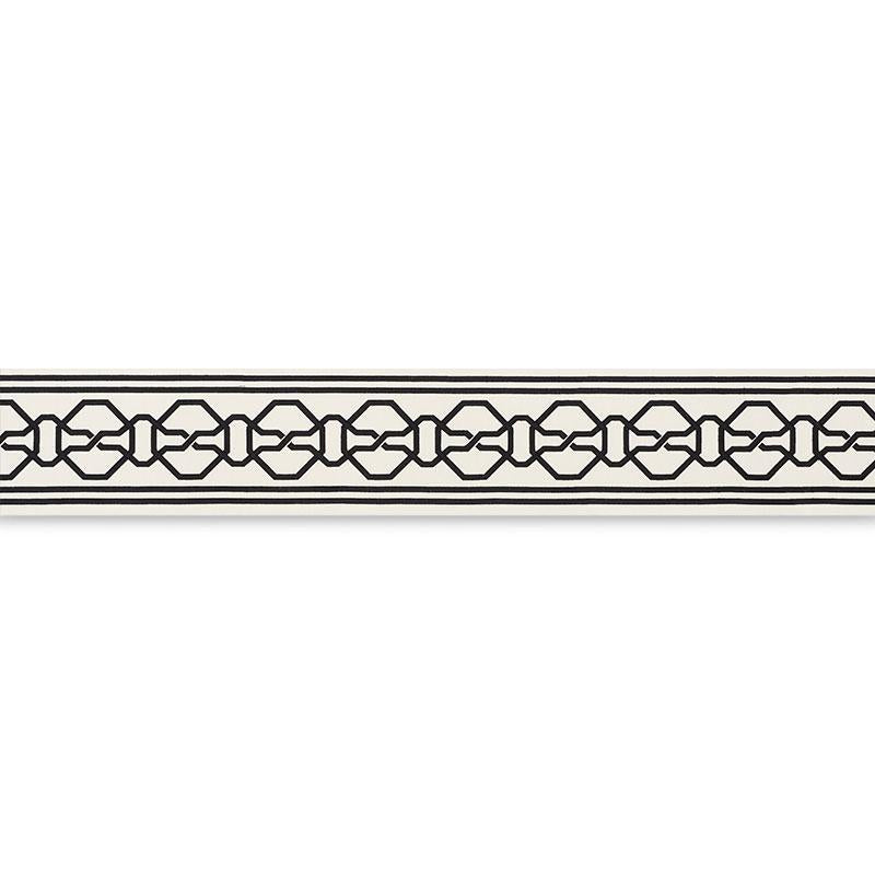 Malmaison Tape Black On Ivory 66157 by Schumacher Trim Mary Mcdonald 3.75" - Fabric Carolina -
