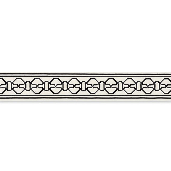 Malmaison Tape Black On Ivory 66157 by Schumacher Trim Mary Mcdonald 3.75" - Fabric Carolina -