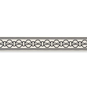 Malmaison Tape Black On Ivory 66157 by Schumacher Trim