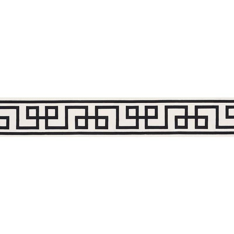 Octavius Tape Black On Ivory 66166 by Schumacher Trim Mary Mcdonald 15.0" - Fabric Carolina -