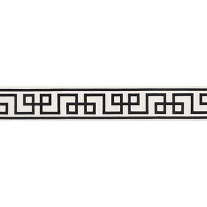 Octavius Tape Black On Ivory 66166 by Schumacher Trim