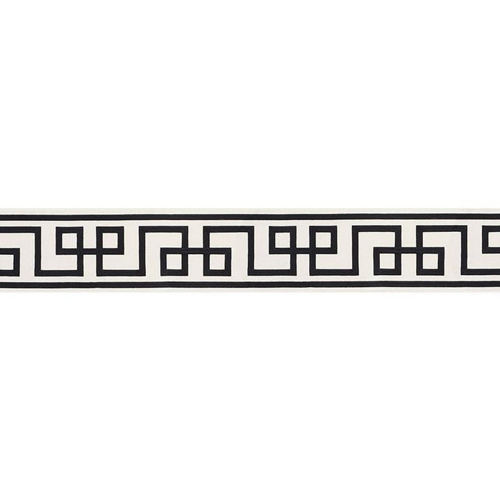Octavius Tape Black On Ivory 66166 by Schumacher Designer Trim Mary Mcdonald 15.0" - Swanky Fabrics -