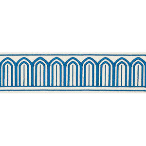 Arches Embroidered Tape Medium Peacock 70762 by Schumacher Trim
