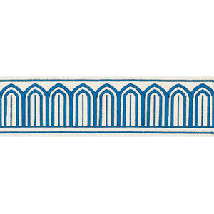 Arches Embroidered Tape Medium Peacock 70762 by Schumacher Trim