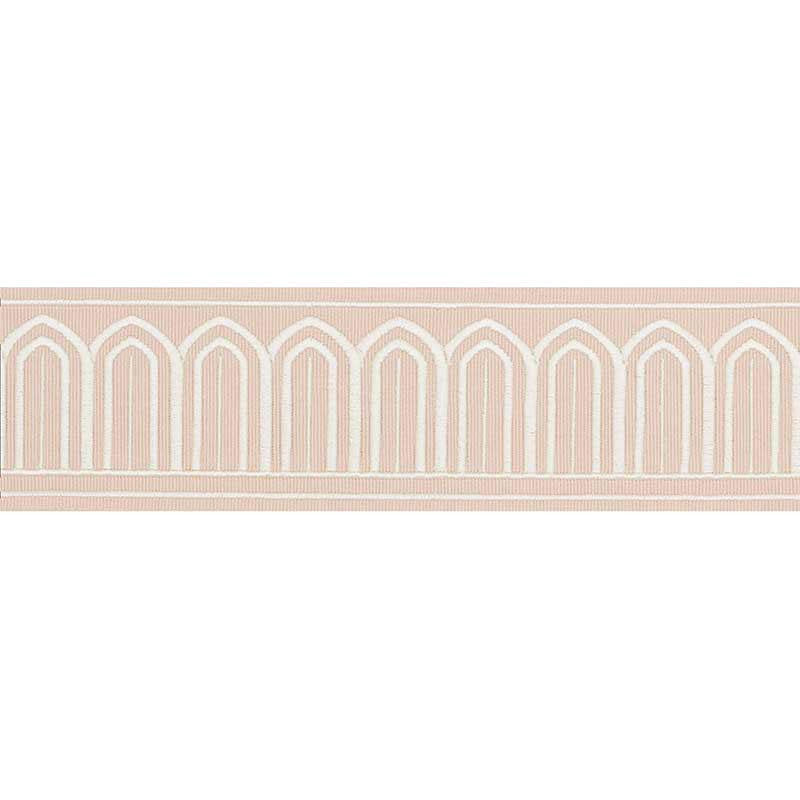 Arches Embroidered Tape Medium Blush 70764 by Schumacher Trim Miles Redd 1.8" - Fabric Carolina -