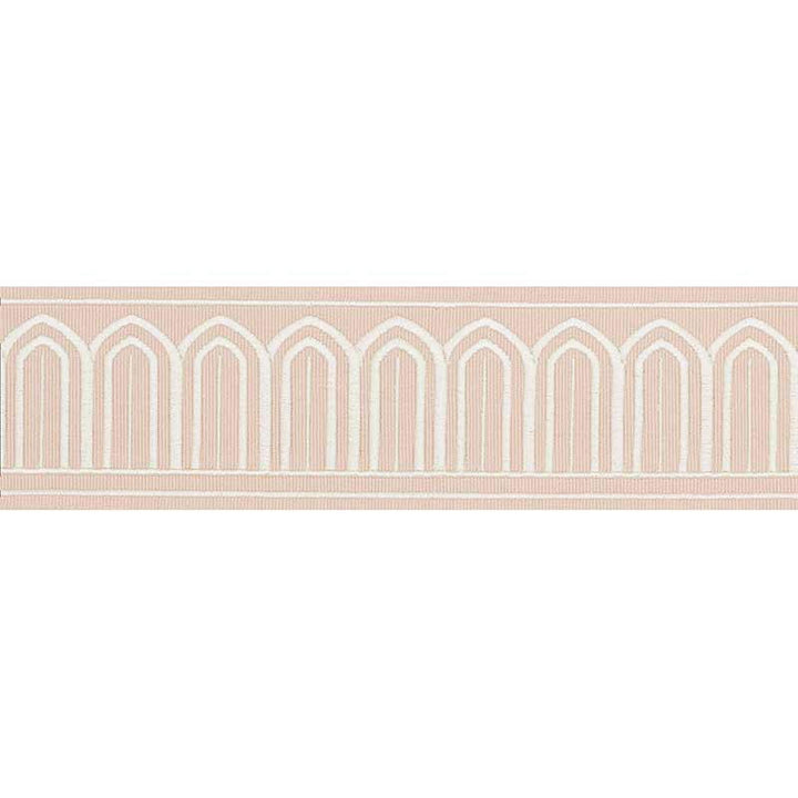 Arches Embroidered Tape Medium Blush 70764 by Schumacher Trim Miles Redd 1.8" - Fabric Carolina -