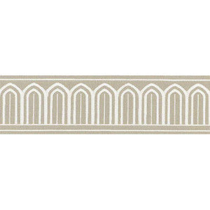 Arches Embroidered Tape Medium Taupe 70765 by Schumacher Trim