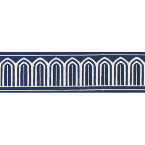 Arches Embroidered Tape Medium Marine 70767 by Schumacher Trim