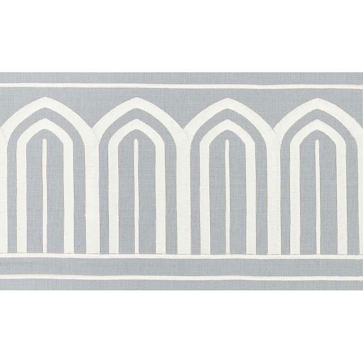 Arches Embroidered Tape Wide Sky 70773 by Schumacher Trim Miles Redd 5.3" - Fabric Carolina -