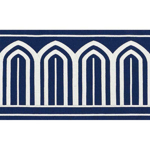 Arches Embroidered Tape Wide Marine 70775 by Schumacher Trim