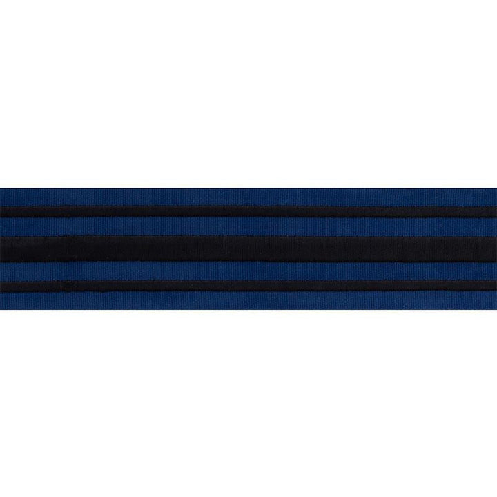 Military Stripe Tape Black On Navy 70780 by Schumacher Trim Miles Redd - Fabric Carolina -