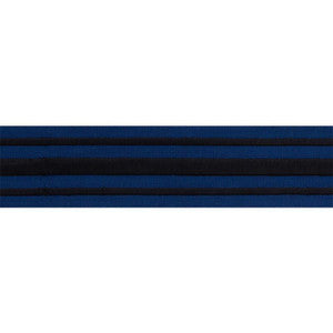 Military Stripe Tape Black On Navy 70780 by Schumacher Trim