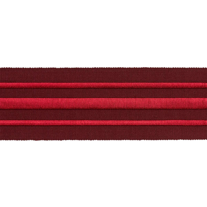 Military Stripe Tape Red On Burgundy 70781 by Schumacher Trim Miles Redd - Fabric Carolina -