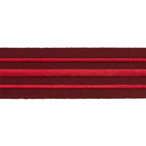 Military Stripe Tape Red On Burgundy 70781 by Schumacher Trim