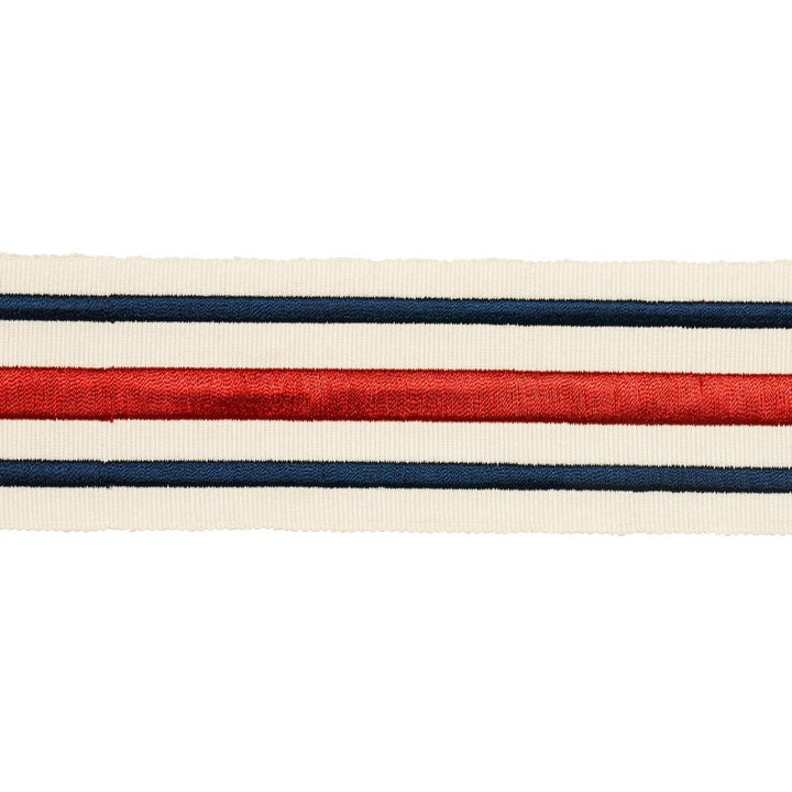 Military Stripe Tape Red & Navy 70782 by Schumacher Trim Miles Redd - Fabric Carolina -