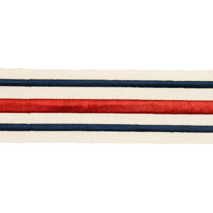 Military Stripe Tape Red & Navy 70782 by Schumacher Trim