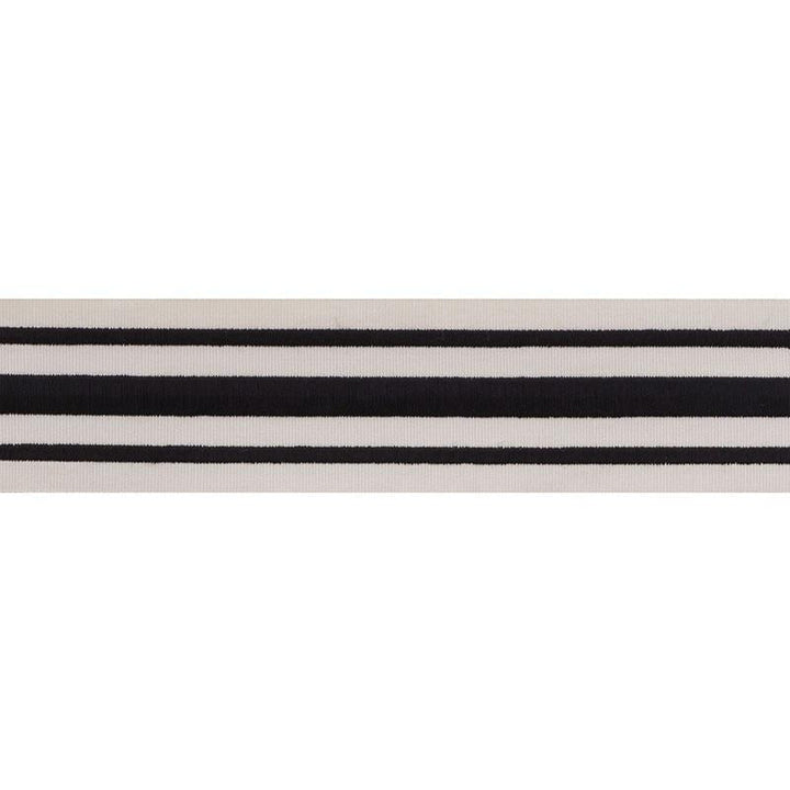 Military Stripe Tape Black On Ivory 70783 by Schumacher Trim Miles Redd - Fabric Carolina -