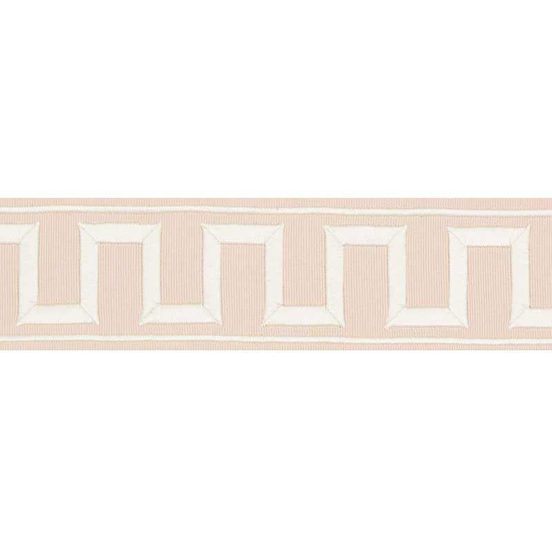 Greek Key Embroidered Tape Blush 70800 by Schumacher Trim Miles Redd 1.8" - Fabric Carolina -