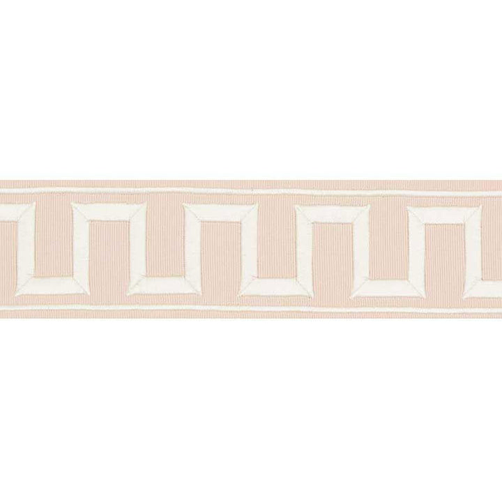 Greek Key Embroidered Tape Blush 70800 by Schumacher Trim Miles Redd 1.8" - Fabric Carolina -