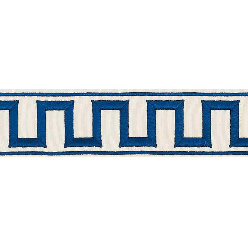 Greek Key Embroidered Tape Blue 70791 by Schumacher Trim Miles Redd 1.8" - Fabric Carolina -