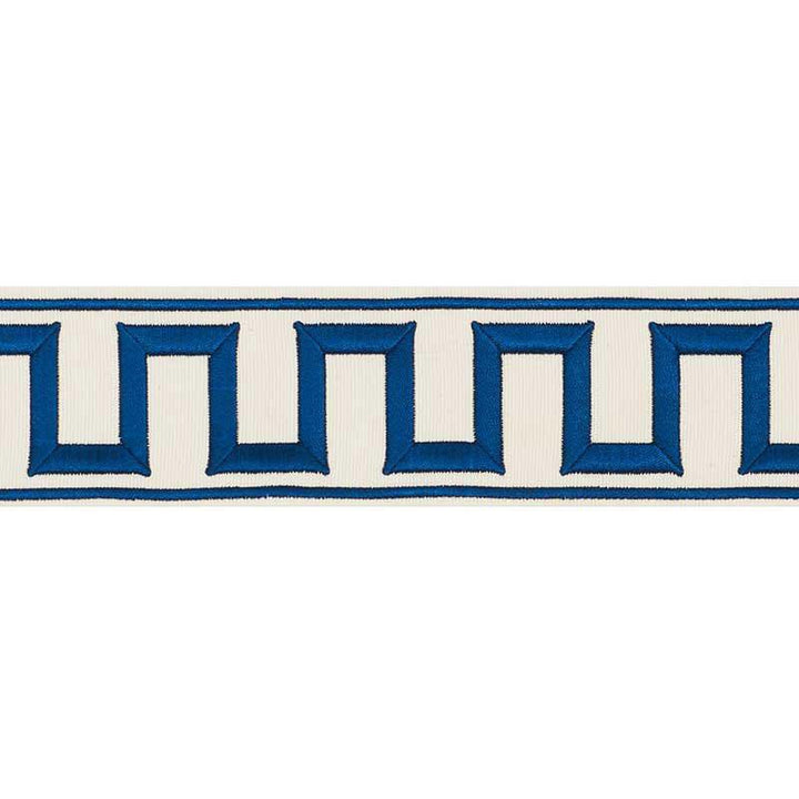 Greek Key Embroidered Tape Blue 70791 by Schumacher Trim Miles Redd 1.8" - Fabric Carolina -