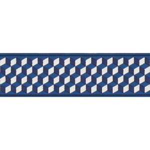 Tumbling Blocks Tape Bleu 71261 by Schumacher Trim
