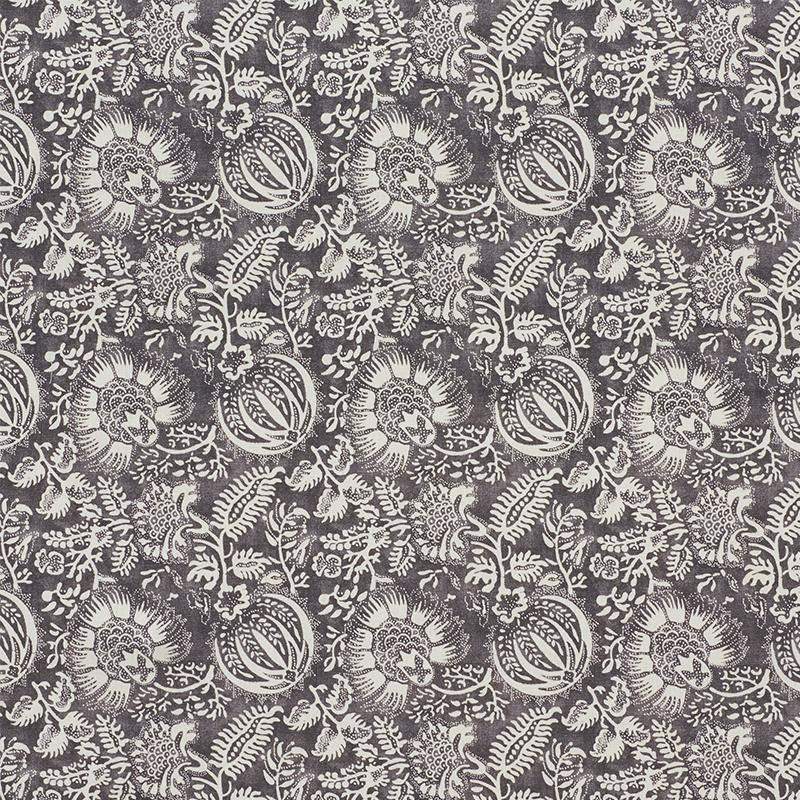 Pomegranate Print Charcoal 177691 by Schumacher Fabric Chambray 11.25" - Fabric Carolina -