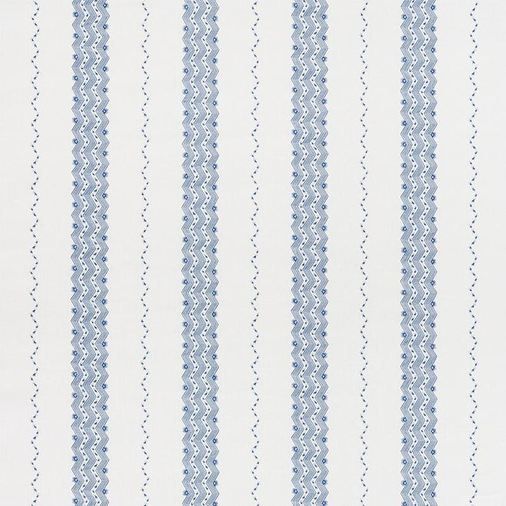 Nauset Stripe Indigo 177700 by Schumacher Fabric Chambray 13.0" - Fabric Carolina -
