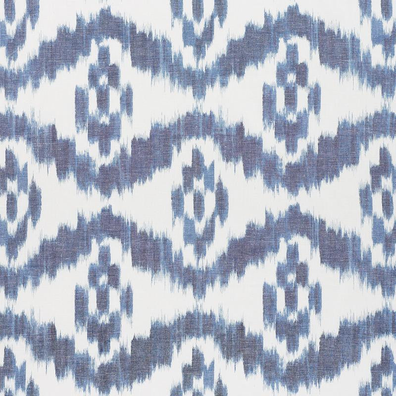 Madaket Ikat Indigo 177820 by Schumacher Fabric Ikat 17.25" - Fabric Carolina -