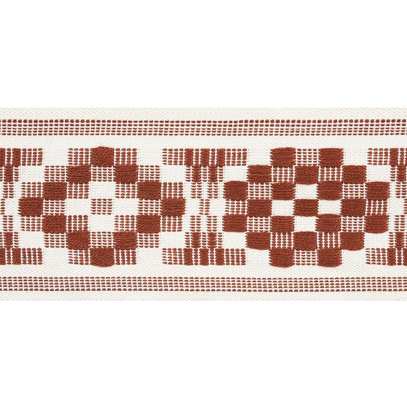 Maidstone Tape Russet 75312 by Schumacher Designer Trim Chambray 6.12" - Swanky Fabrics -