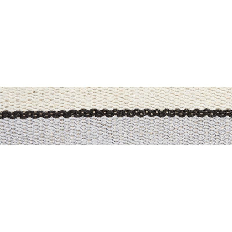 Ile Saint-Louis Narrow Tape White Black & Silvery Blue 77000 by Schumacher Trim Stephanie Seal Brown - Fabric Carolina -