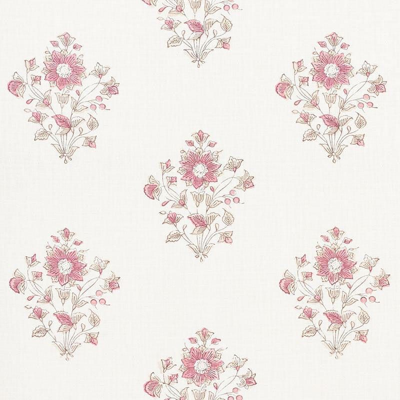 Beatrice Bouquet Pink 173763 by Schumacher Fabric Country Chic 13.5" - Fabric Carolina -