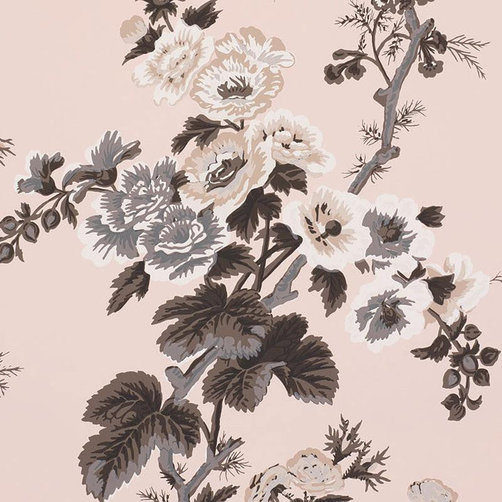 Pyne Hollyhock Blush 5006924 by Schumacher Designer Wallpaper Print Happy 27.0" - Swanky Fabrics -
