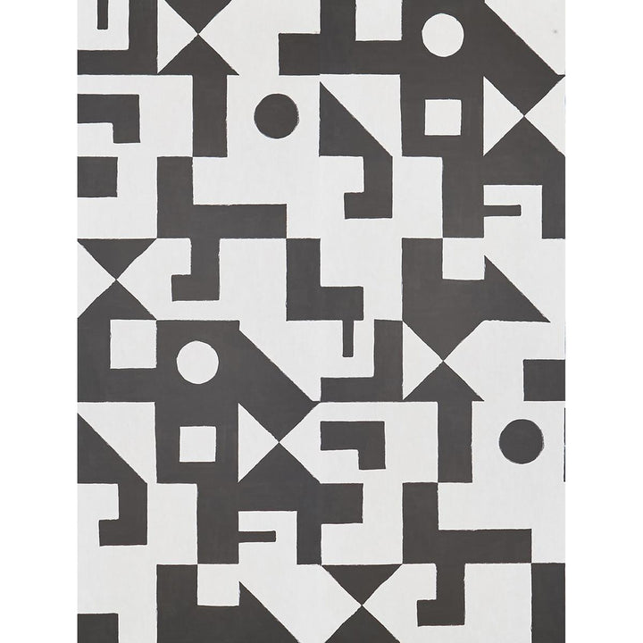 Binary Black 5009690 by Schumacher Wallpaper New Wave: Black & White 108.0" - Fabric Carolina -